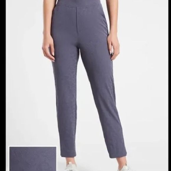 Athleta Brooklyn Textured Ankle Pants Slate Blue - Picture 3 of 7